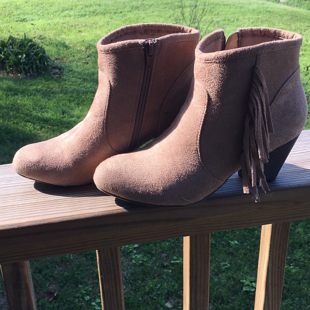 Tan booties